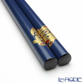 【伝統工芸】輪島塗 干支箸 丑 青（小） 19.5cm