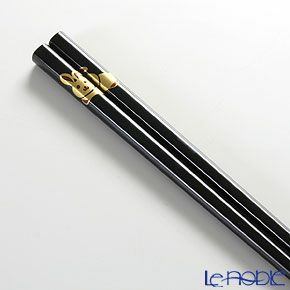 【伝統工芸】輪島塗 干支箸 卯 黒（大） 22.5cm