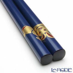 【伝統工芸】輪島塗 干支箸 卯 青（小） 19.5cm