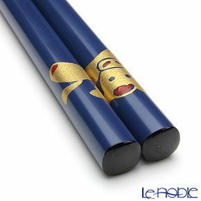 【伝統工芸】輪島塗 干支箸 午 青（小） 19.5cm