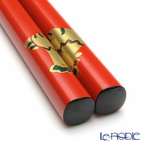 【伝統工芸】輪島塗 干支箸 酉 赤（小） 19.5cm