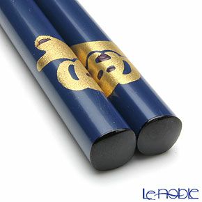 【伝統工芸】輪島塗 干支箸 戌 青（小） 19.5cm