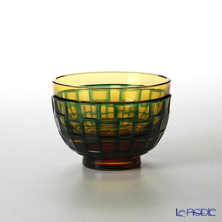 創作薩摩切子 網代 盃 アンバー 2022-9-A