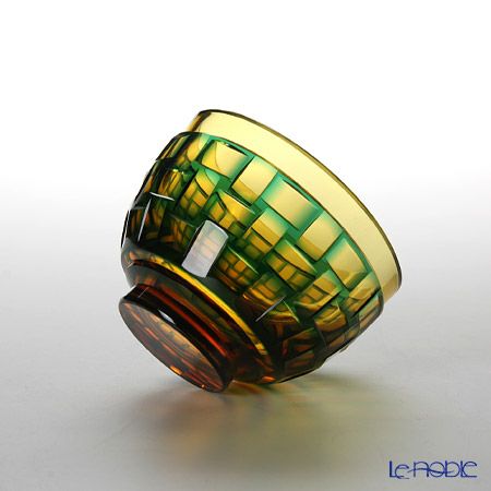 創作薩摩切子 網代 盃 アンバー 2022-9-A