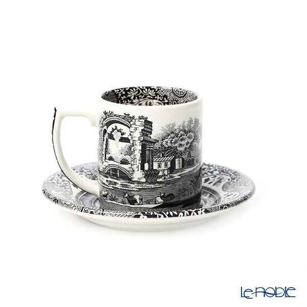 スポード ブラックイタリアン エスプレッソカップ＆ソーサー 90ml 【創業250周年記念コレクション】