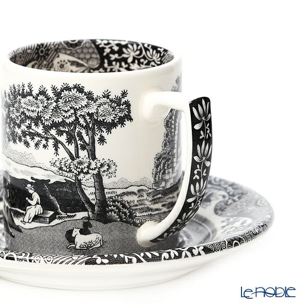 スポード ブラックイタリアン エスプレッソカップ＆ソーサー 90ml 【創業250周年記念コレクション】