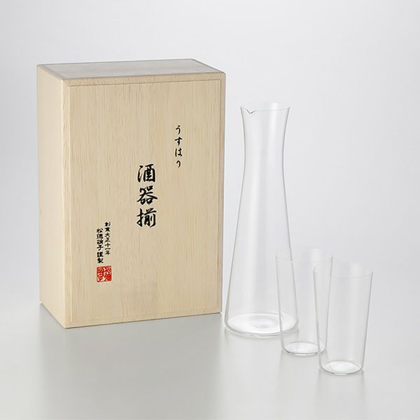 松徳硝子 うすはり 酒器揃 【木箱入】