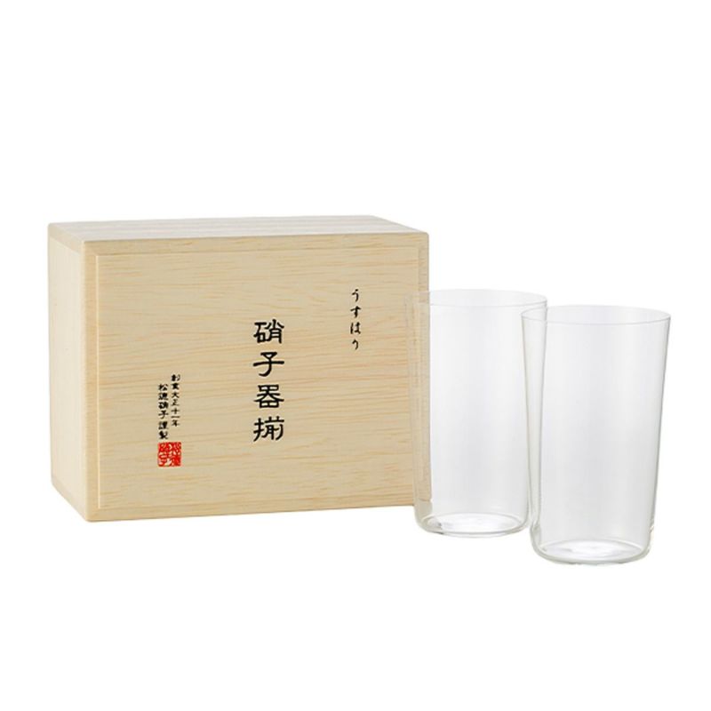 松徳硝子 うすはり コップ 200ml ペア 2951020【木箱入】