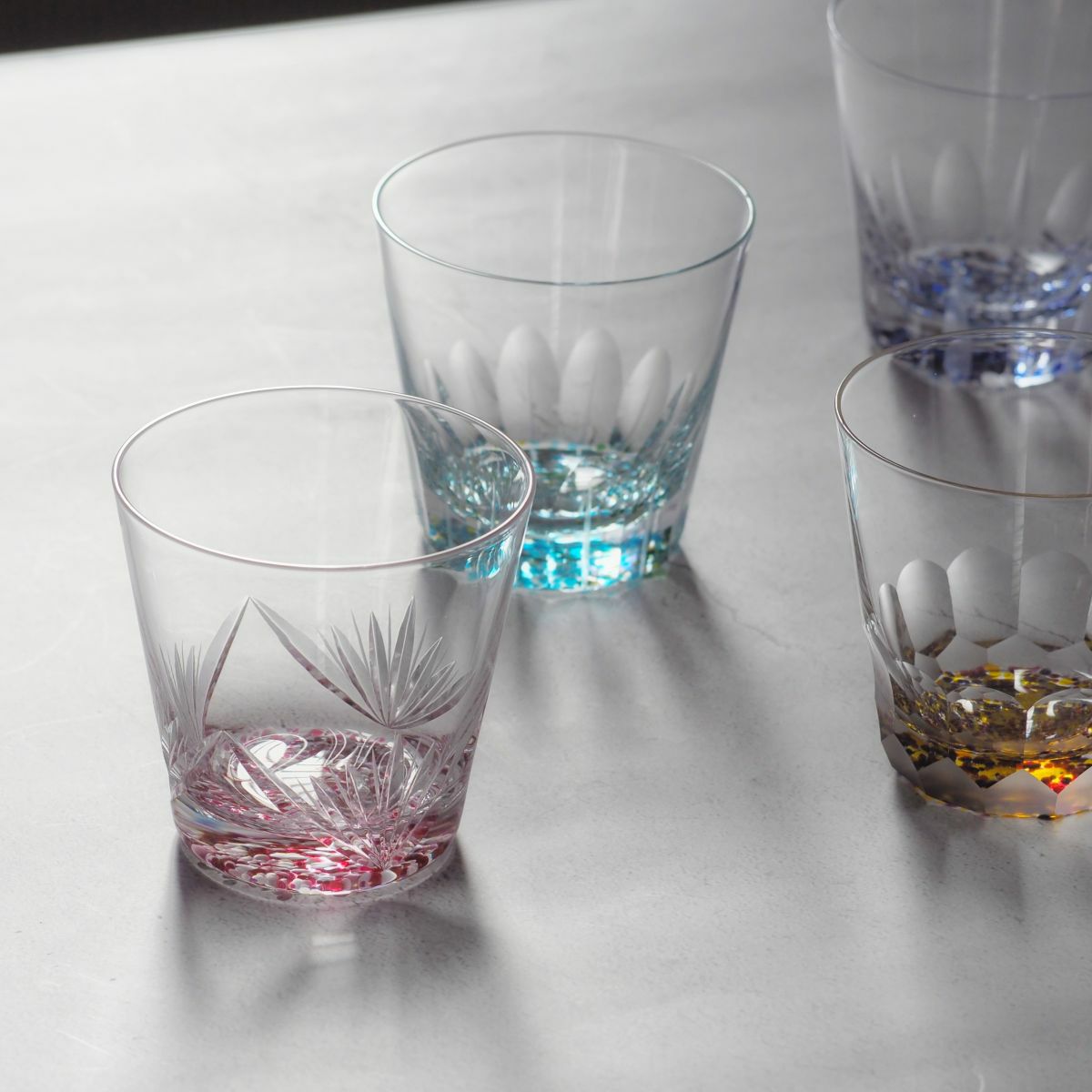 深川硝子工芸 ロックグラス siki-春