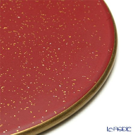 ラックヌーボー 丸型コースター（フラット） レッドゴールドラメ 11cm