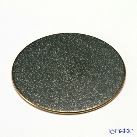 ラックヌーボー 丸型コースター（フラット） グリーンゴールド ラメ 11cm
