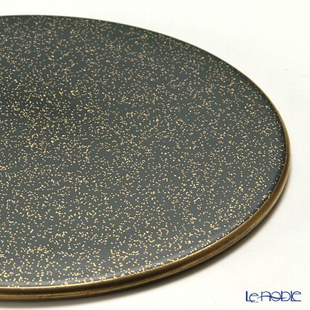ラックヌーボー 丸型コースター（フラット） グリーンゴールド ラメ 11cm