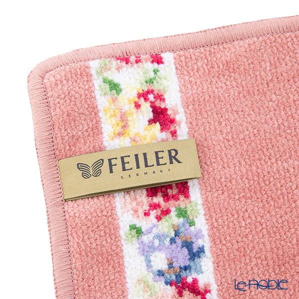 フェイラー ハンドタオル アイーダ ホワイト ローズウッドピンク 25×25cm