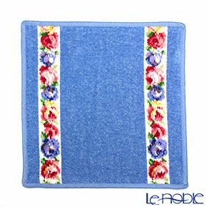 フェイラー ハンドタオル アイーダ ホワイト ライトブルー 25×25cm