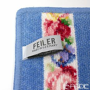フェイラー ハンドタオル アイーダ ホワイト ライトブルー 25×25cm