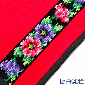 フェイラー ハンドタオル アネモネ ブラック レッド 30×30cm