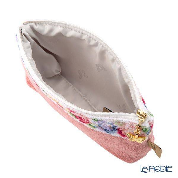 フェイラー コスメポーチ アイーダ ホワイト ピンク 18×9cm