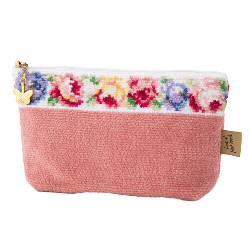 フェイラー コスメポーチ アイーダ ホワイト ピンク 18×9cm