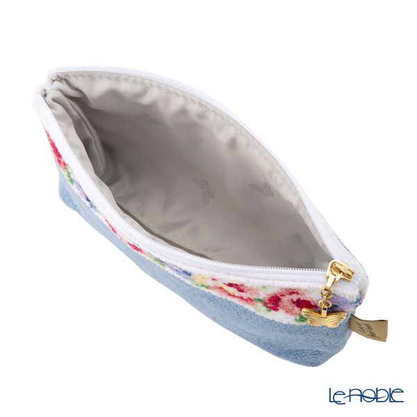 フェイラー コスメポーチ アイーダ ホワイト ブルー 18×9cm