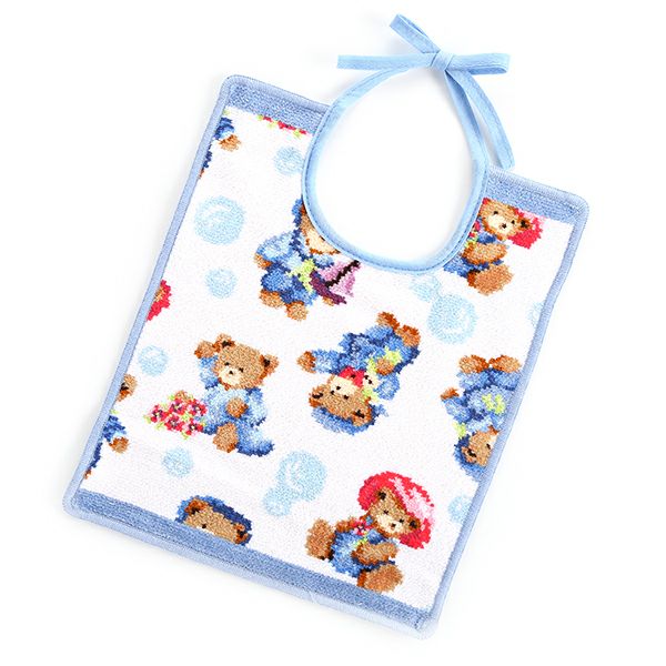 フェイラーベビー よだれかけ／スタイ リトルスキッパーズ 25×30cm ライトブルー 男の子用