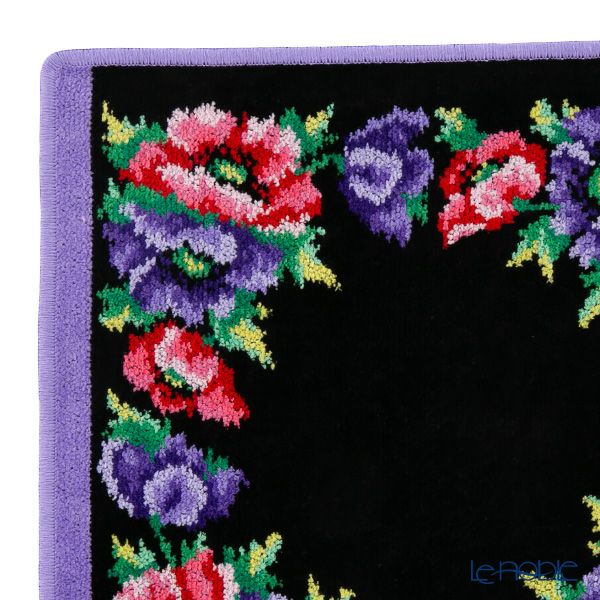 フェイラー ハンドタオル ポピー ブラック パープル 30×30cm