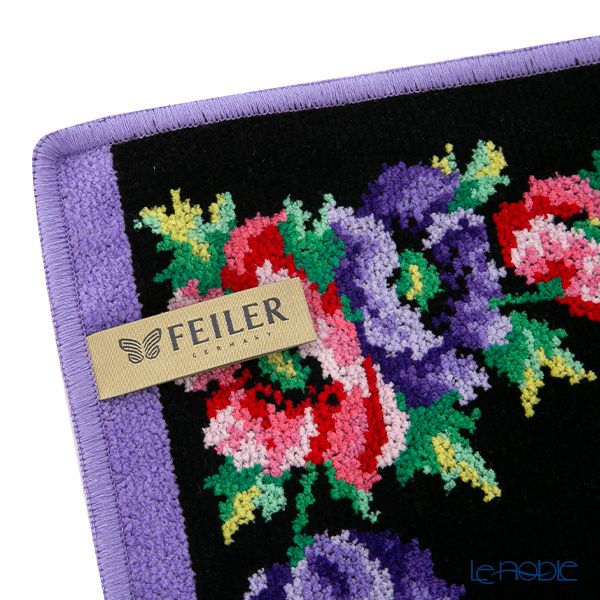 フェイラー ハンドタオル ポピー ブラック パープル 30×30cm