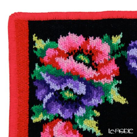 フェイラー ハンドタオル ポピー ブラック レッド 30×30cm