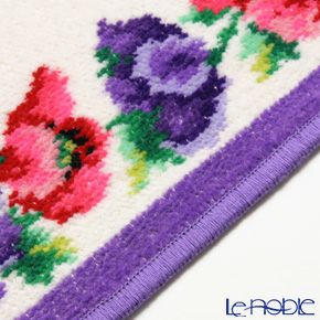 フェイラー ハンドタオル ポピー ホワイト パープル 30×30cm