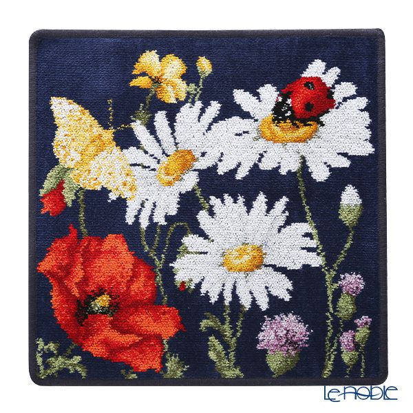 フェイラー ハンドタオル（ハンカチ） デイジーフィールド ブラックブルー 30×30cm