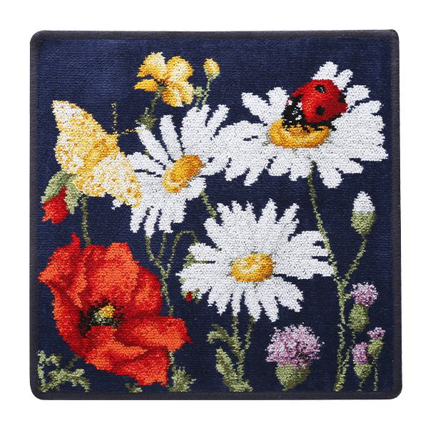 フェイラー ハンドタオル（ハンカチ） デイジーフィールド ブラックブルー 30×30cm