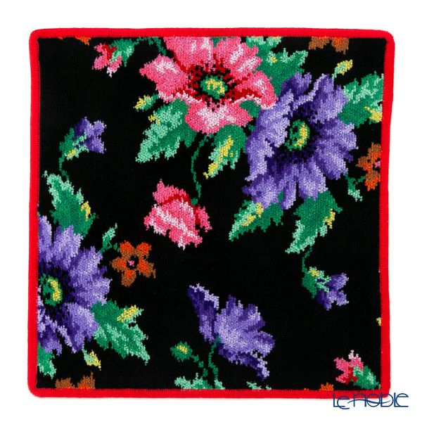 フェイラー ハンドタオル ポピー ブラック レッド 30×30cm【NEW】