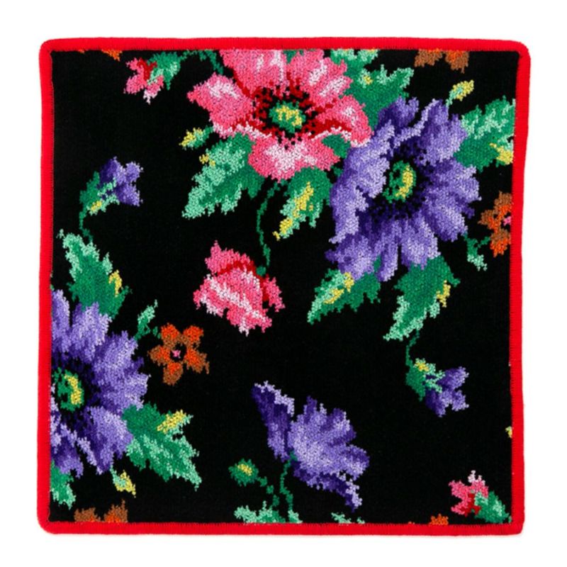 フェイラー ハンドタオル ポピー ブラック レッド 30×30cm【NEW】