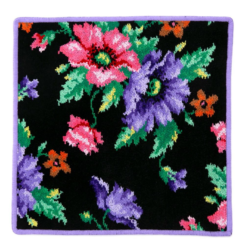 フェイラー ハンドタオル ポピー ブラック パープル 30×30cm【NEW】