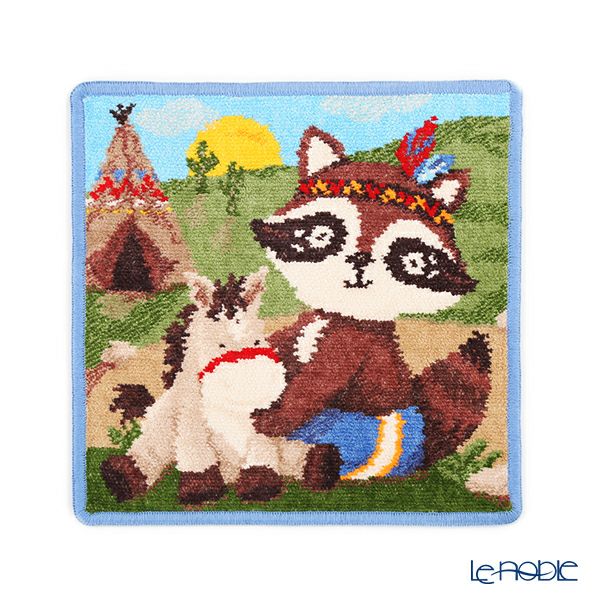 フェイラー ハンドタオル ベア＆フレンズ インディアンベア ブルー 25×25cm