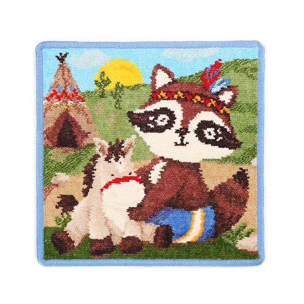 フェイラー ハンドタオル ベア＆フレンズ インディアンベア ブルー 25×25cm