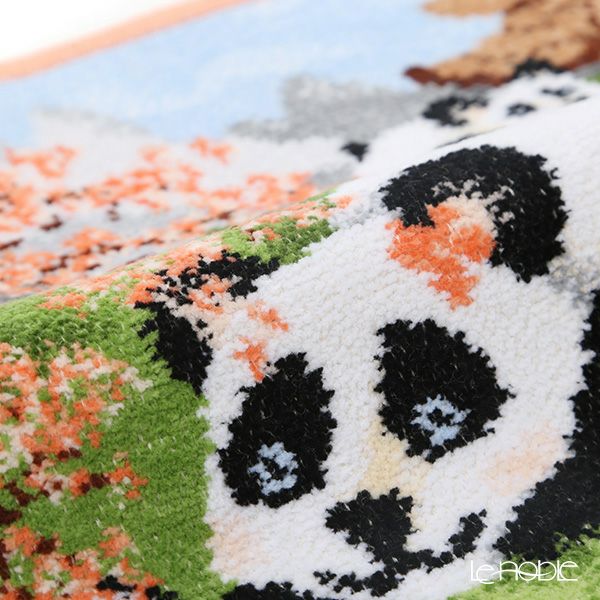 フェイラー ハンドタオル（ハンカチ） パンダの親子 アプリコット 25×25cm