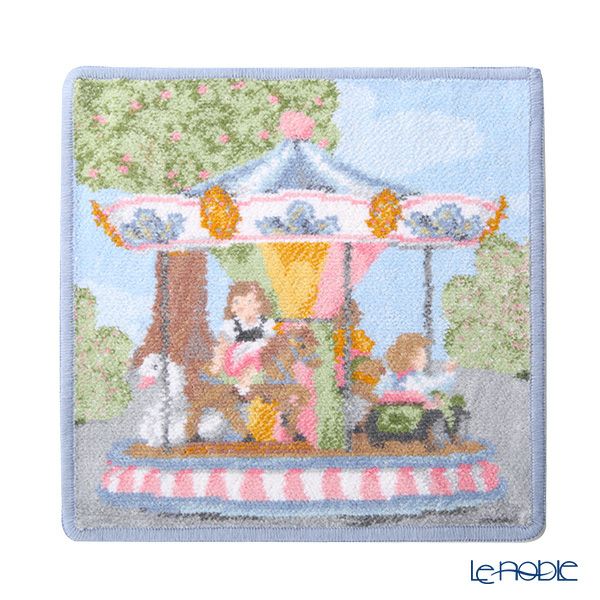 フェイラー ハンドタオル（ハンカチ） FUNFAIR 遊園地／メリーゴーランド ライトブルー 25×25cm