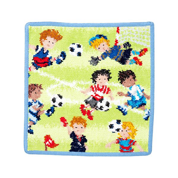 フェイラー ハンドタオル（ハンカチ） サッカー ブルー 25×25cm