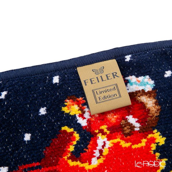 フェイラー ハンドタオル （ハンカチ） サンタとトナカイ ウインター2024 ネイビー クリスマス 25×25cm