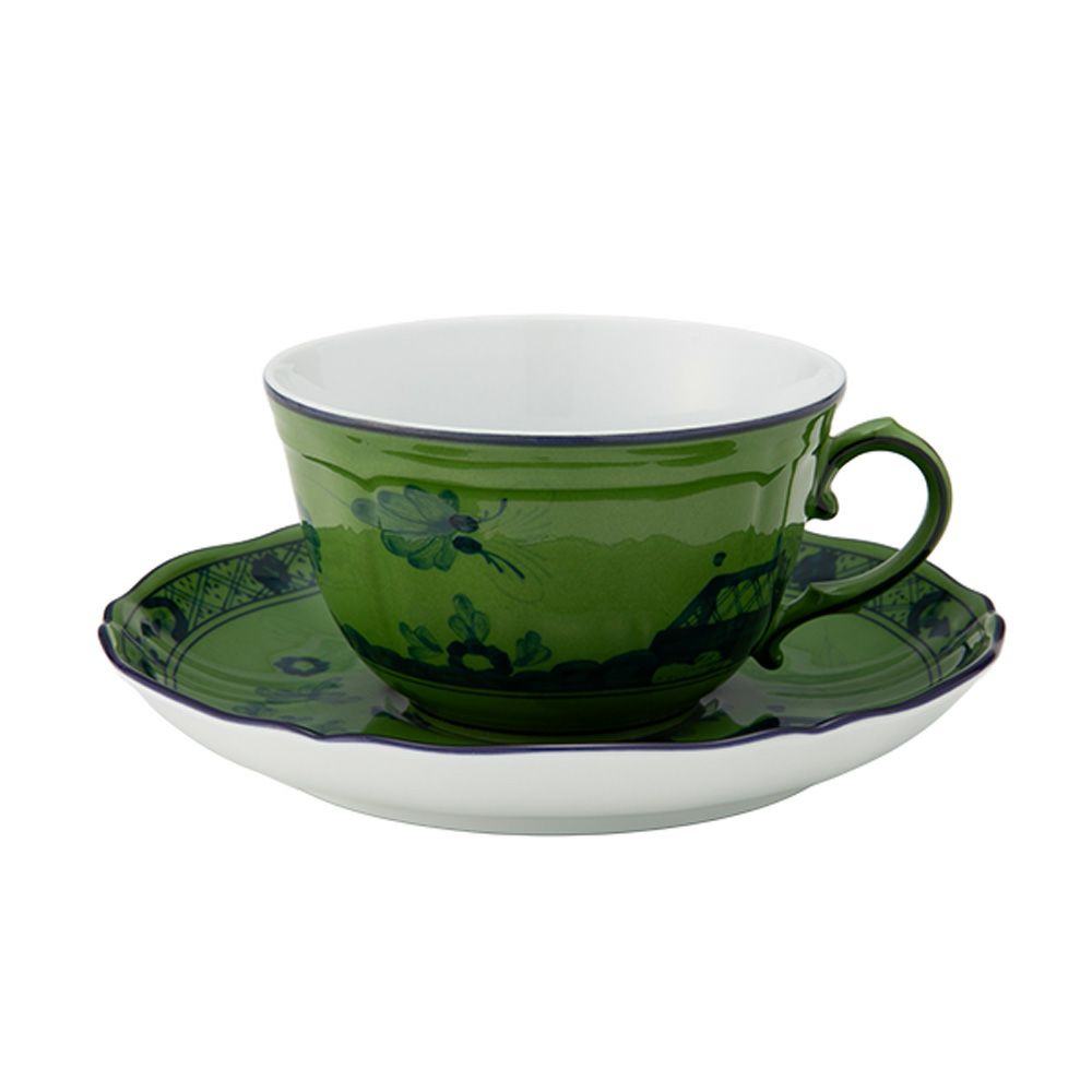 ジノリ1735／リチャード ジノリ（GINORI 1735／Richard Ginori） オリエンテイタリアーノ ティーカップ＆ソーサー マラキーテ／孔雀石 240ml／15cm