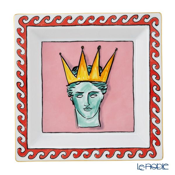 ジノリ1735／リチャード ジノリ（GINORI 1735／Richard Ginori） イル ヴィアッジョ ディ ネットゥーノ スクエアトレイ 24.5cm ピンク