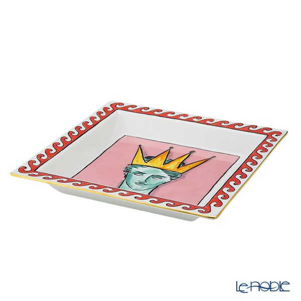 ジノリ1735／リチャード ジノリ（GINORI 1735／Richard Ginori） イル ヴィアッジョ ディ ネットゥーノ スクエアトレイ 24.5cm ピンク