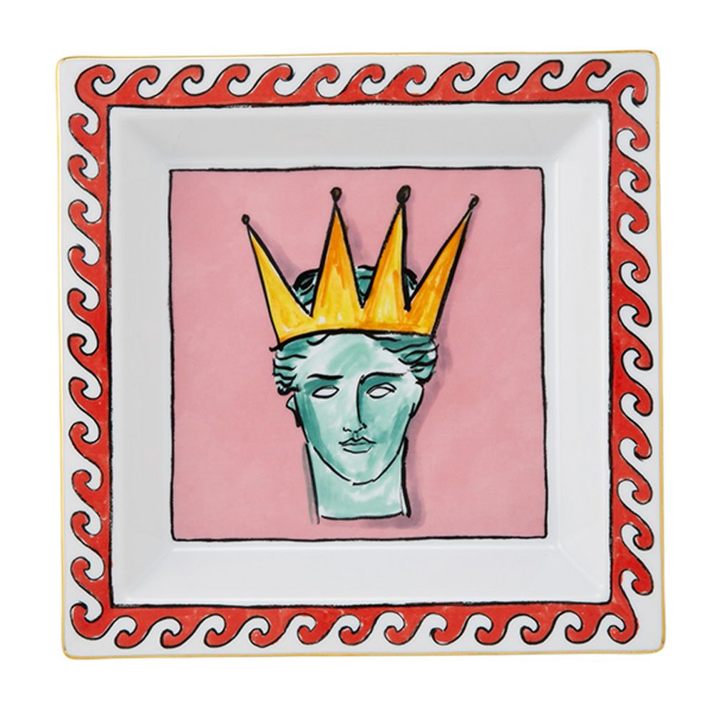 ジノリ1735／リチャード ジノリ（GINORI 1735／Richard Ginori） イル ヴィアッジョ ディ ネットゥーノ スクエアトレイ 24.5cm ピンク