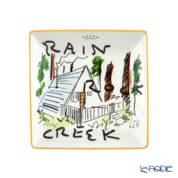 ジノリ1735／リチャード ジノリ（GINORI 1735／Richard Ginori）プロフーミ ルキーノ スクエアトレイ 13.5cm レインロッククリーク カリフォルニア