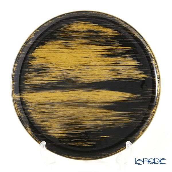 モダンボヘミア ブラック×ゴールド フラットプレート／トレイ 29cm