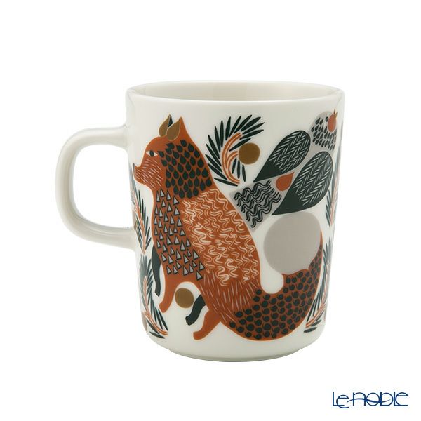 マリメッコ（marimekko） Ketunmarja ケトゥンマルヤ／キツネとベリー マグカップ 250ml ブラウン×ダークグリーン 071333-186／23AW