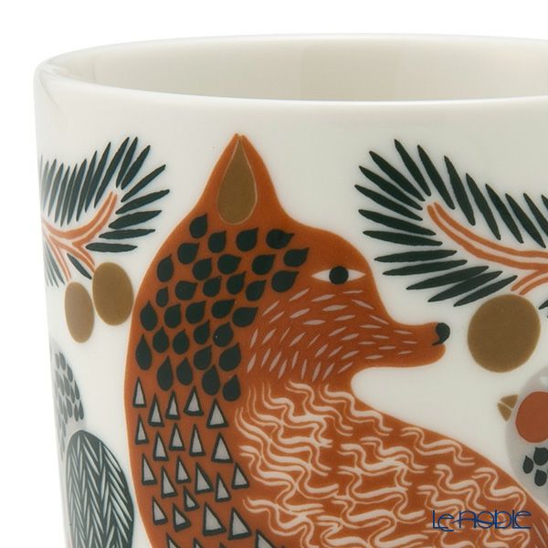マリメッコ（marimekko） Ketunmarja ケトゥンマルヤ／キツネとベリー マグカップ 250ml ブラウン×ダークグリーン 071333-186／23AW