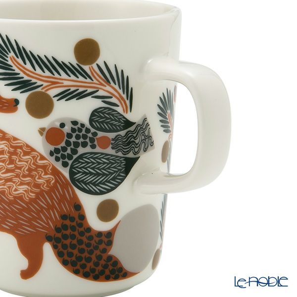 マリメッコ（marimekko） Ketunmarja ケトゥンマルヤ／キツネとベリー マグカップ 250ml ブラウン×ダークグリーン 071333-186／23AW