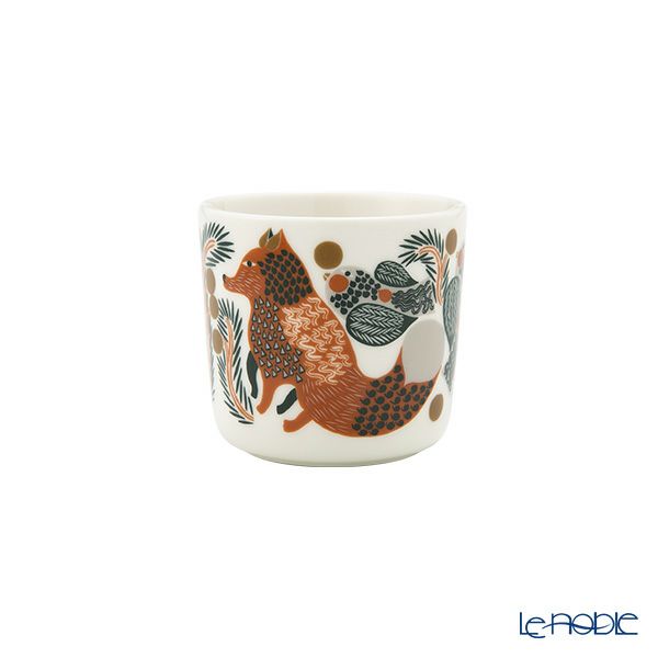 マリメッコ（marimekko） Ketunmarja ケトゥンマルヤ／キツネとベリー コーヒーカップセット（ハンドルなし）ブラウン×ダークグリーン 071335-186／23AW