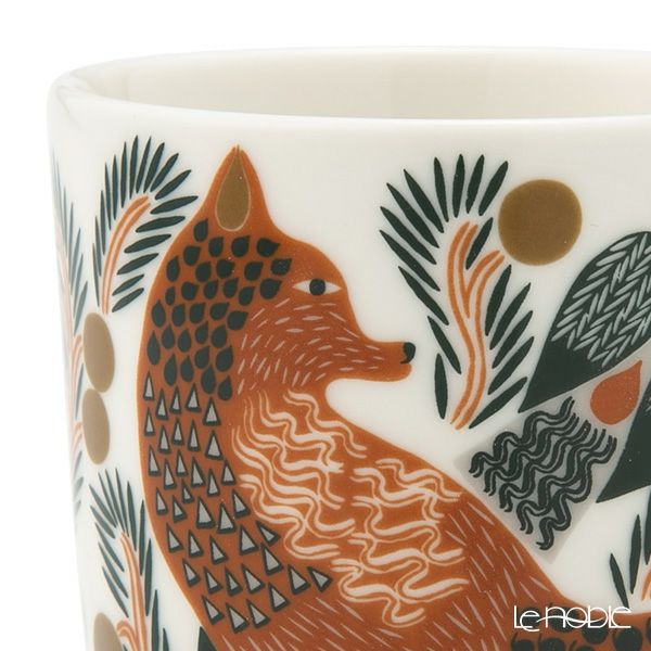 マリメッコ（marimekko） Ketunmarja ケトゥンマルヤ／キツネとベリー コーヒーカップセット（ハンドルなし）ブラウン×ダークグリーン 071335-186／23AW
